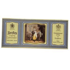 NEW IN BOX YARDLEY ENGLISH LAVENDER PERFUMED SOAP 3 x 3.5 OZ - VINTAGE